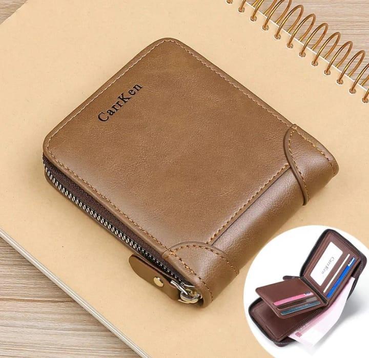 Men's Genuine Leather Wallet – Compact Zipper Design