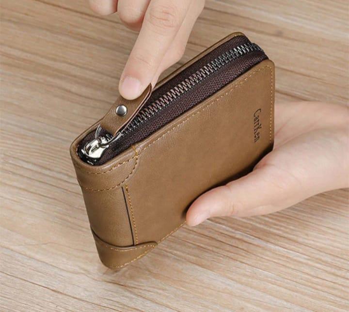 Men's Genuine Leather Wallet – Compact Zipper Design