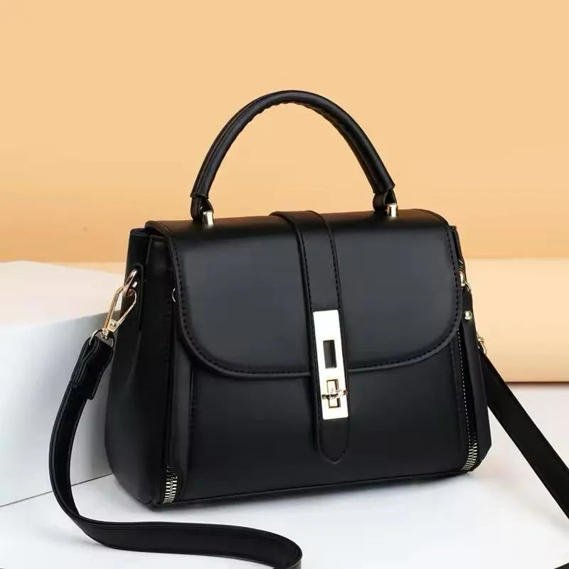 Elegant Black PU Leather Crossbody Bag for Girls | Stylish Handbag for Daily Use