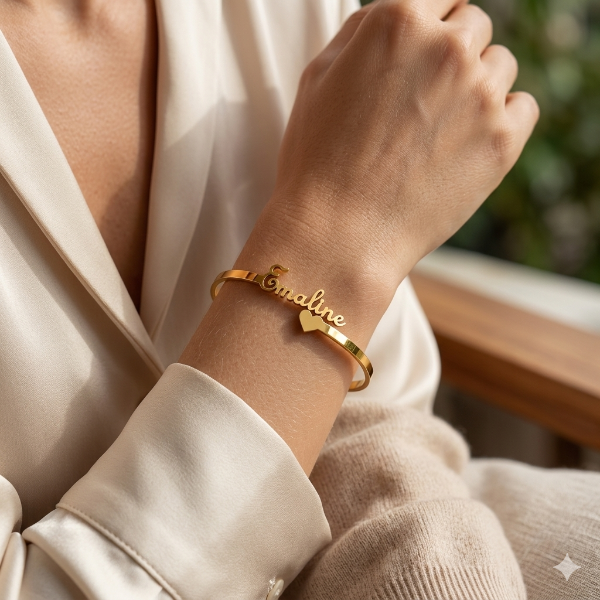 Gold engraved bracelet by ziva style